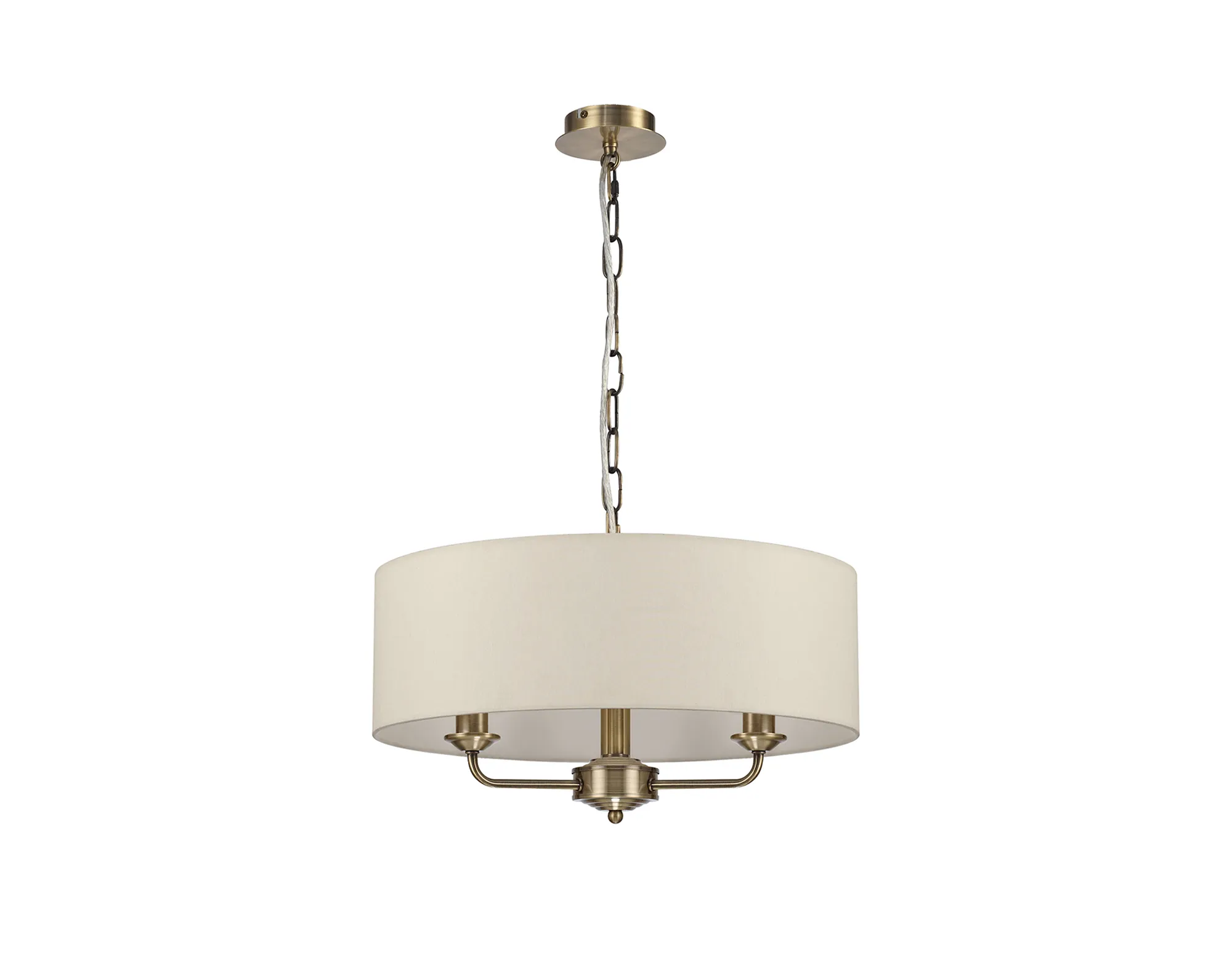 Banyan 45cm 3 Light Pendant Antique Brass, Ivory Pearl DK0036  Deco Banyan AB IV